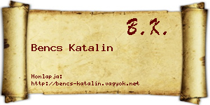 Bencs Katalin névjegykártya
